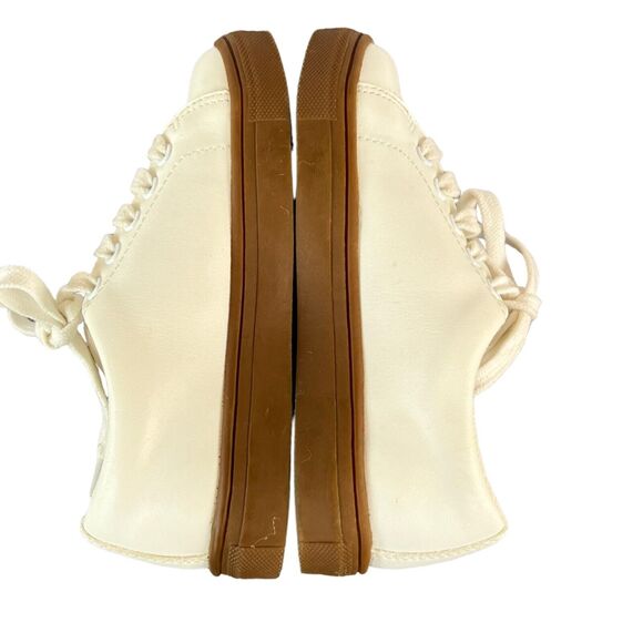 J Crew Crewcuts Sneaker Shoes Boys 11 White Faux Leather Court Lace Up - Picture 7 of 16